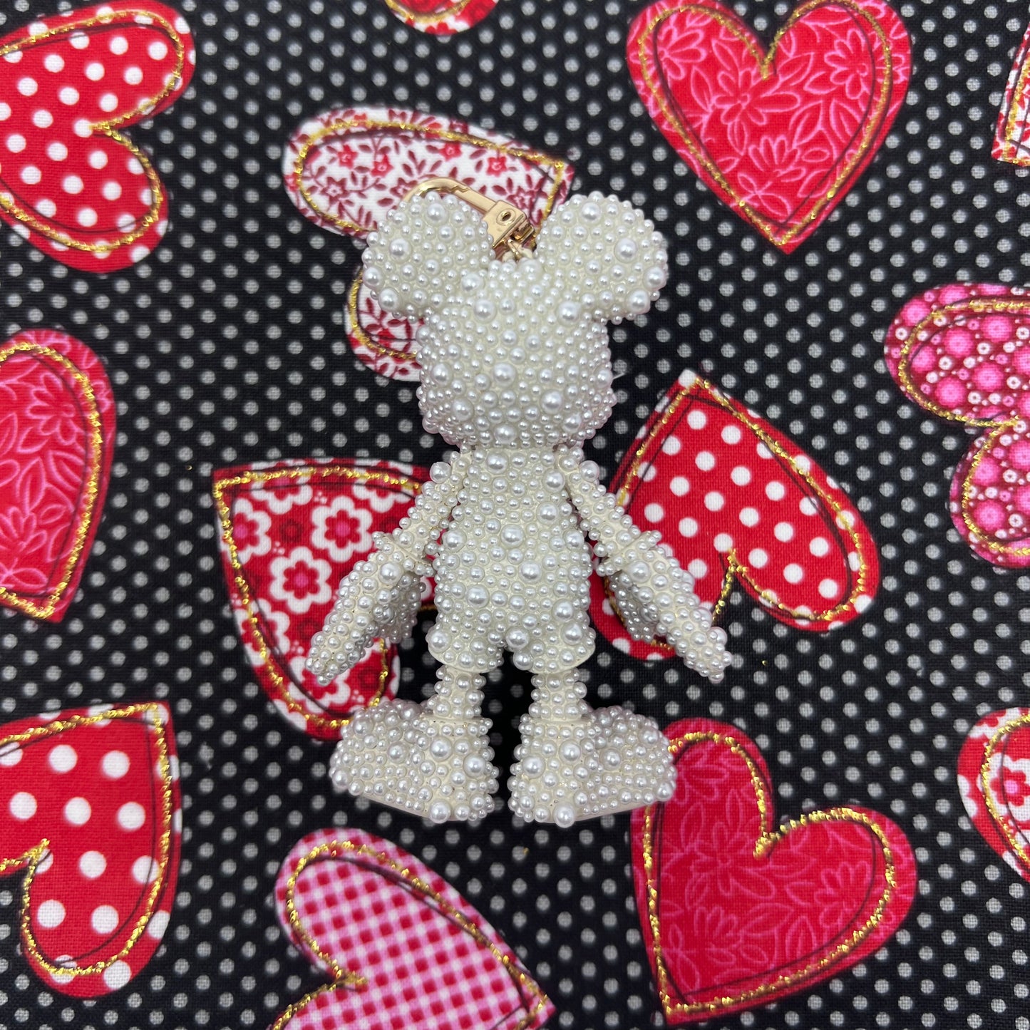 Mickey Mouse Simulated Pearl Bag Charm