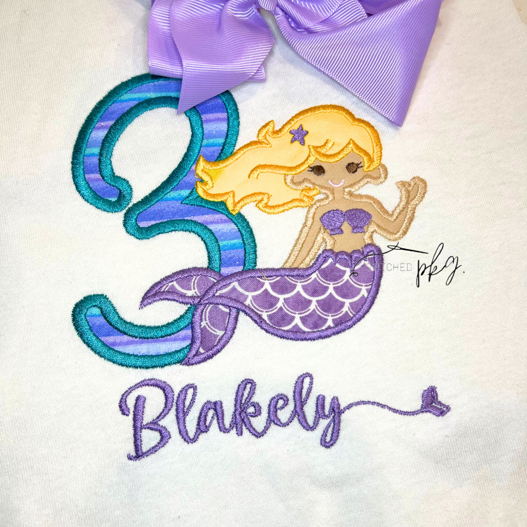 Mermaid Birthday Applique