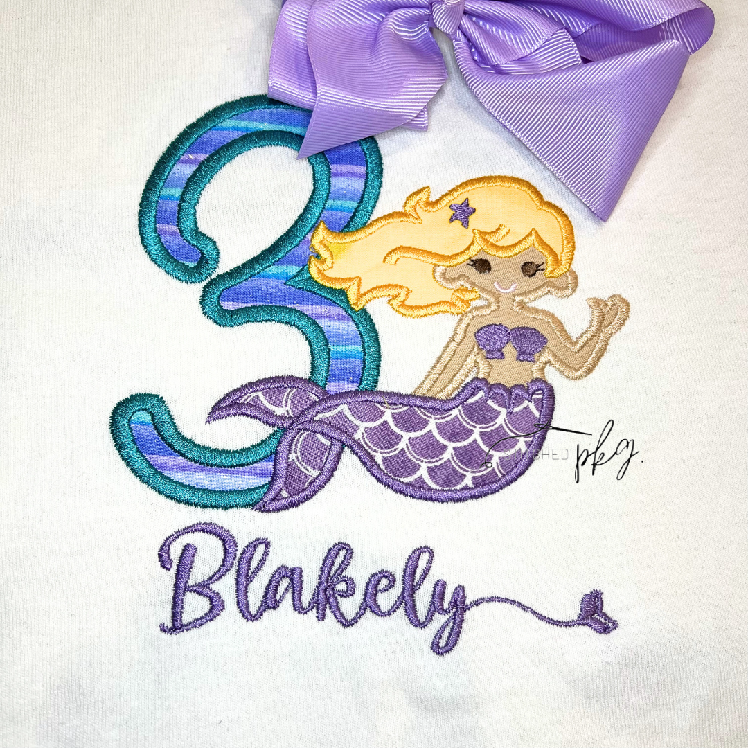 Mermaid Birthday Applique