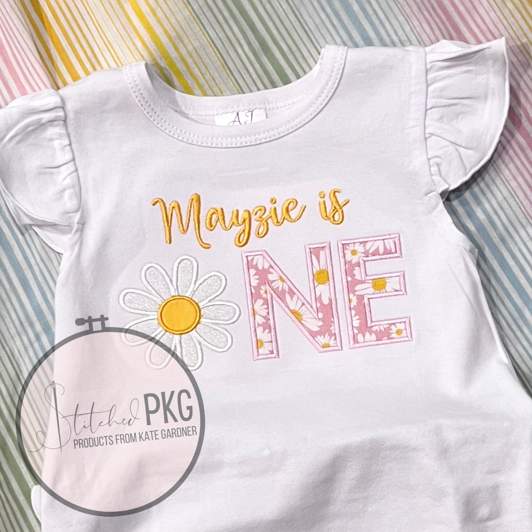 Daisy ONE Personalized Birthday Applique
