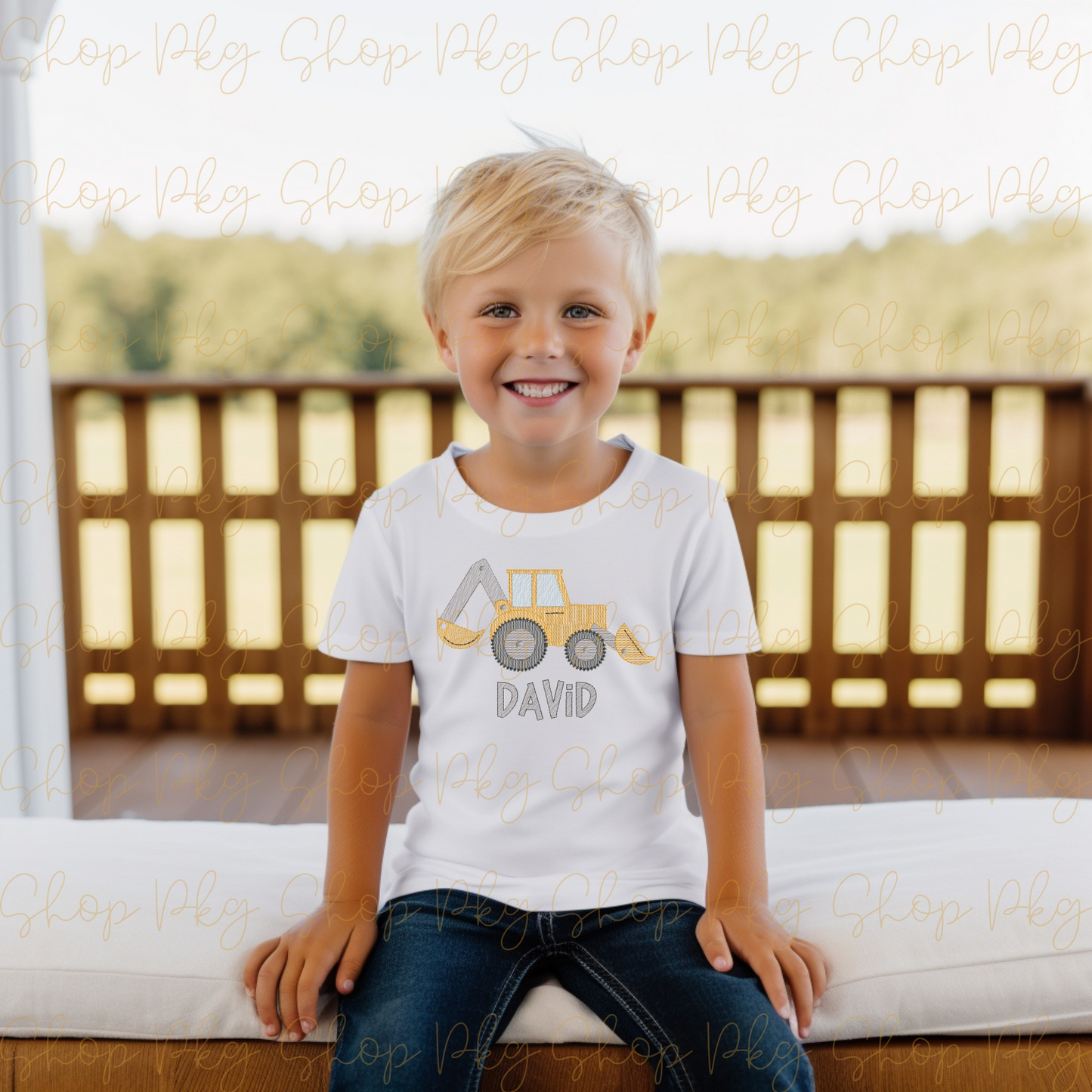 Excavator Backhoe Embroidered Shirt