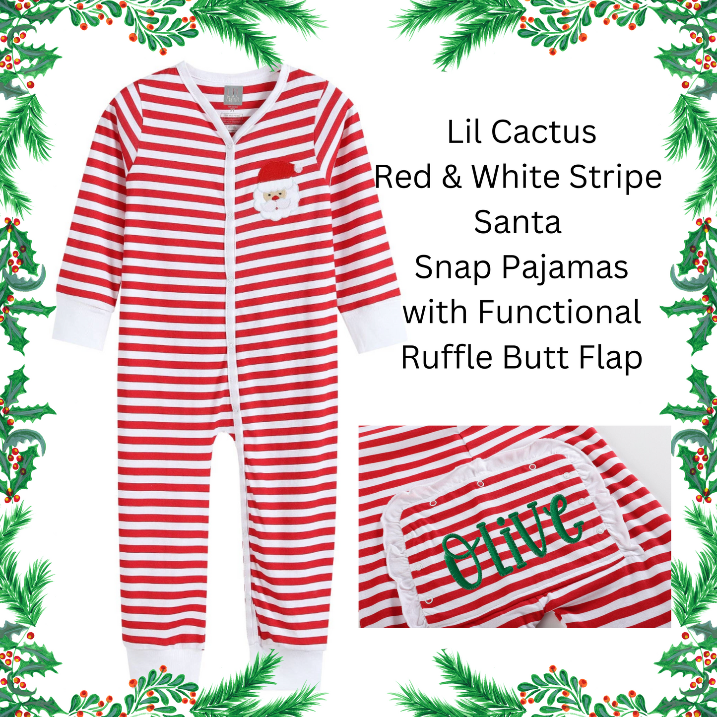 Christmas Flap Pajamas with Embroidered Bottom