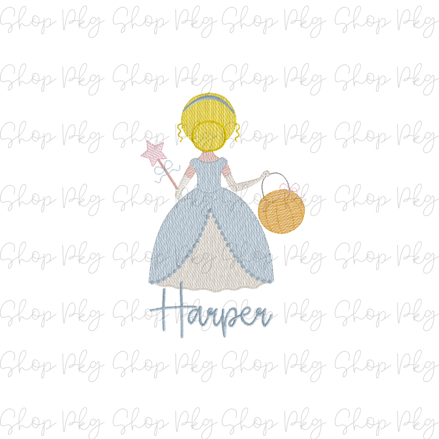 Princess Halloween Trick or Treating Embroidery