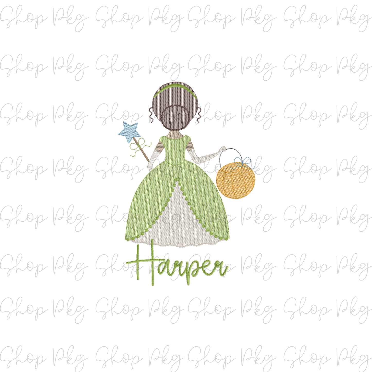 Princess Halloween Trick or Treating Embroidery