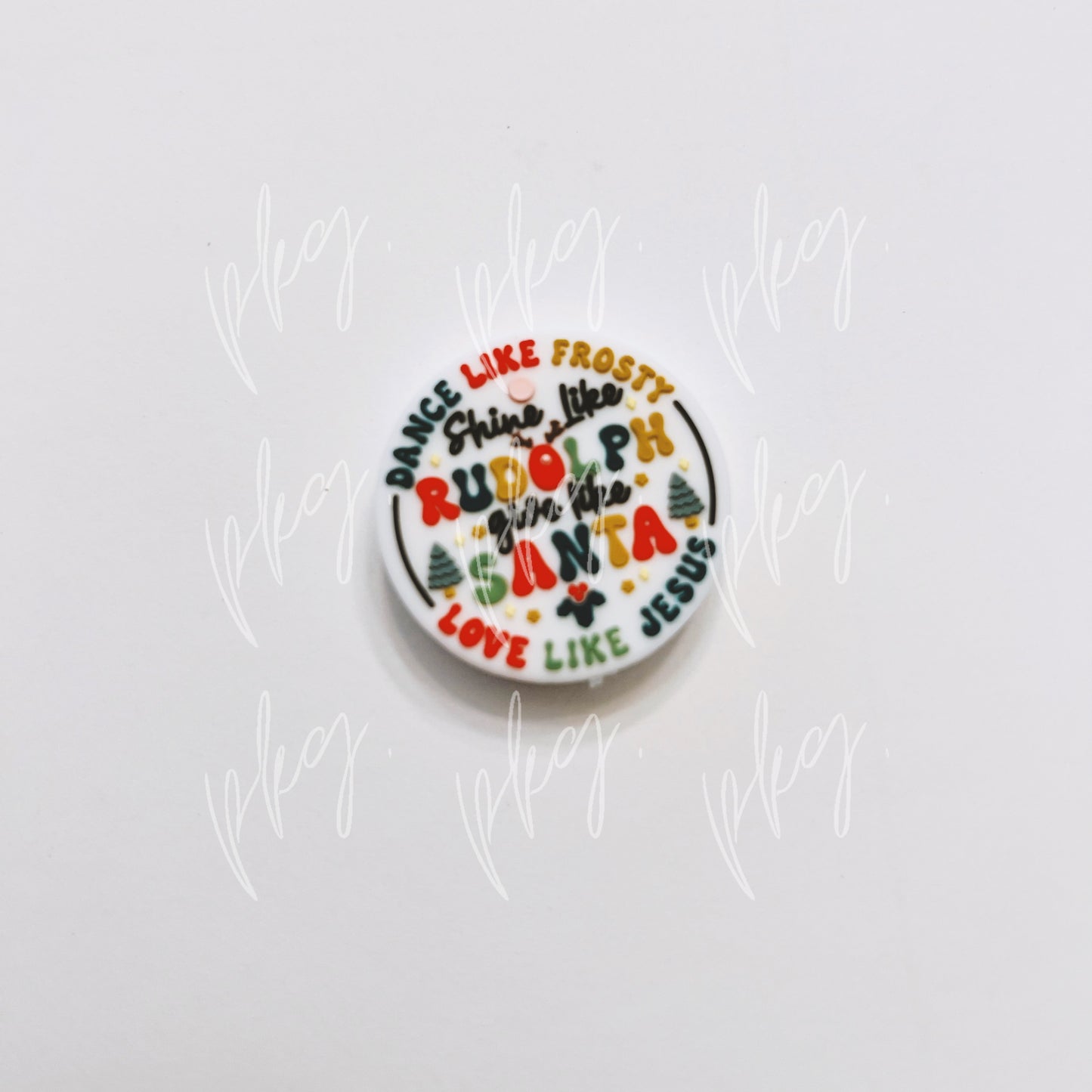 Dance Like Rudolph...Love Like Jesus Silicone Focal Bead