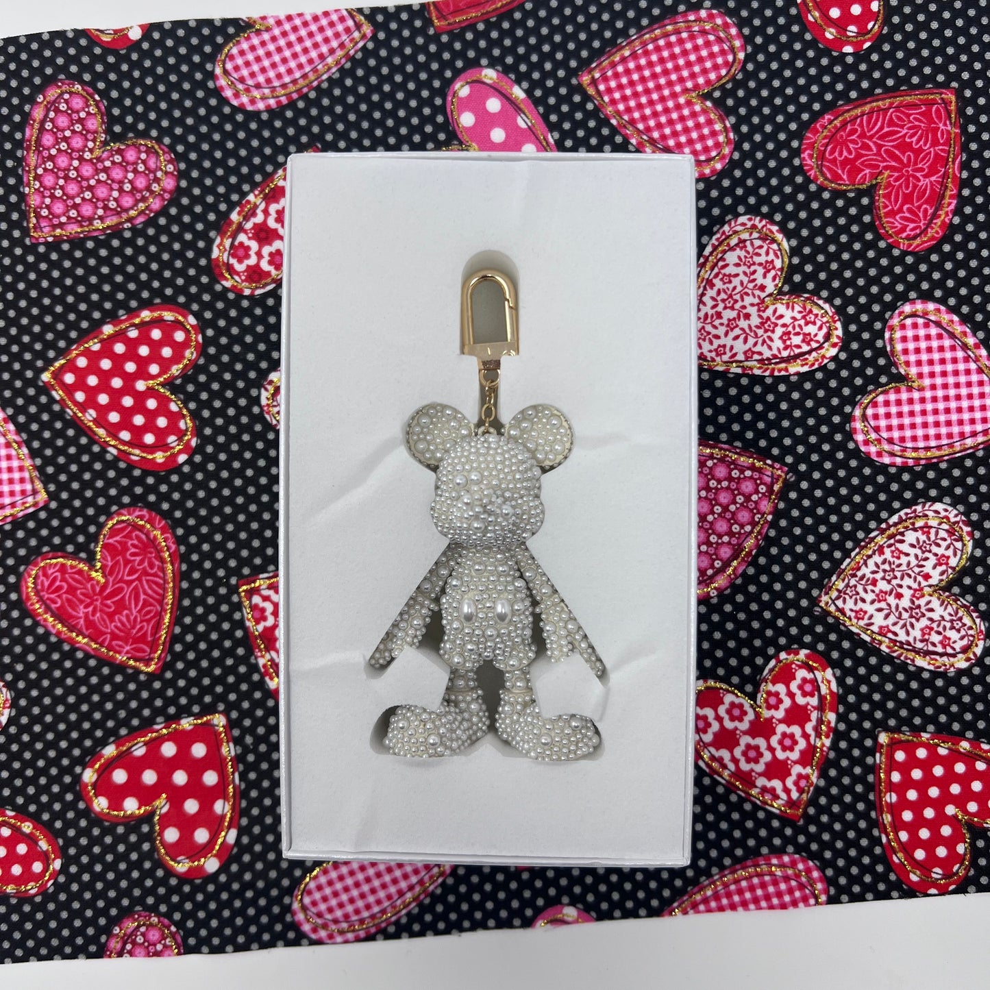 Mickey Mouse Simulated Pearl Bag Charm