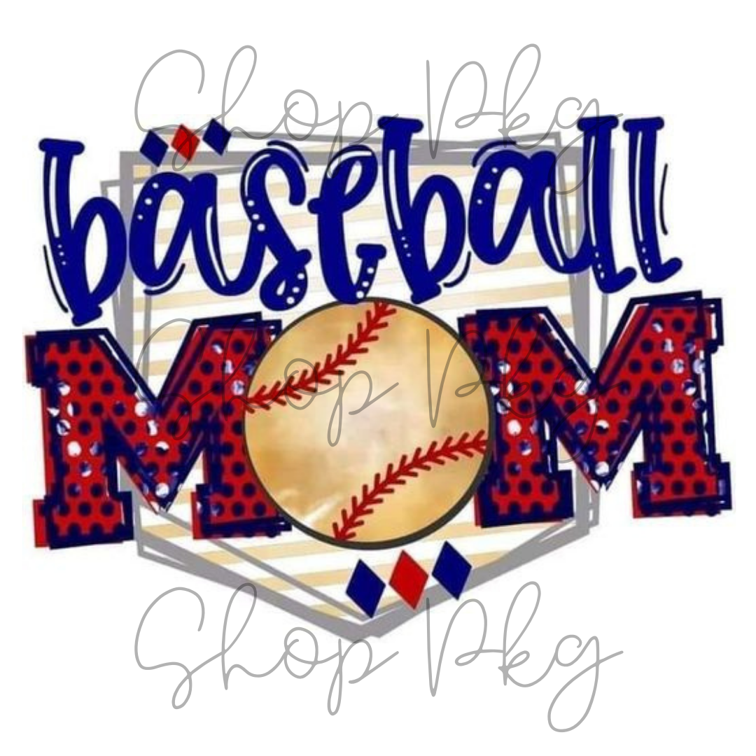 Baseball Mom Blue Red
