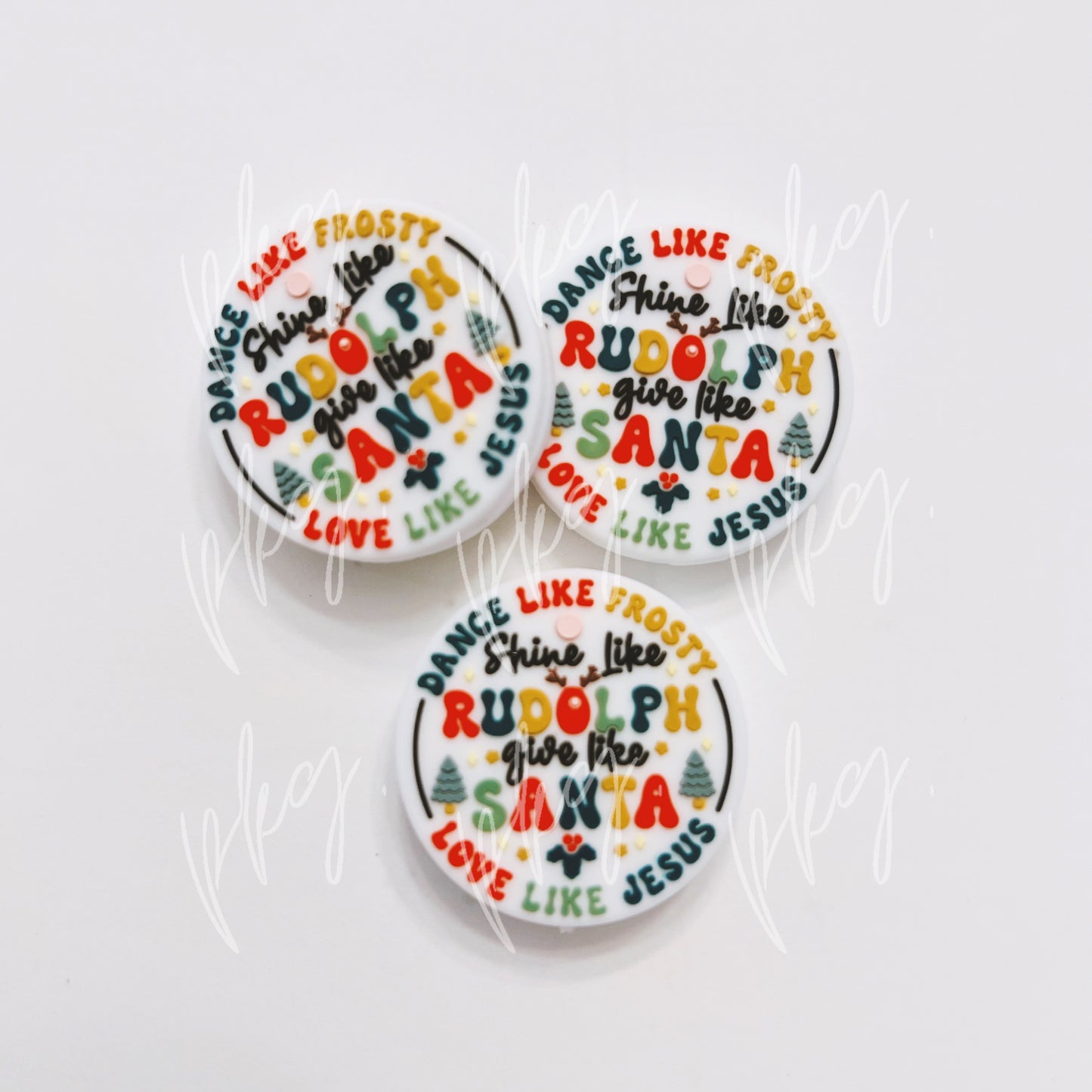 Dance Like Rudolph...Love Like Jesus Silicone Focal Bead