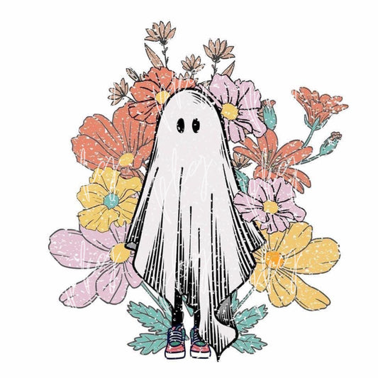Floral Ghost Boho Distressed