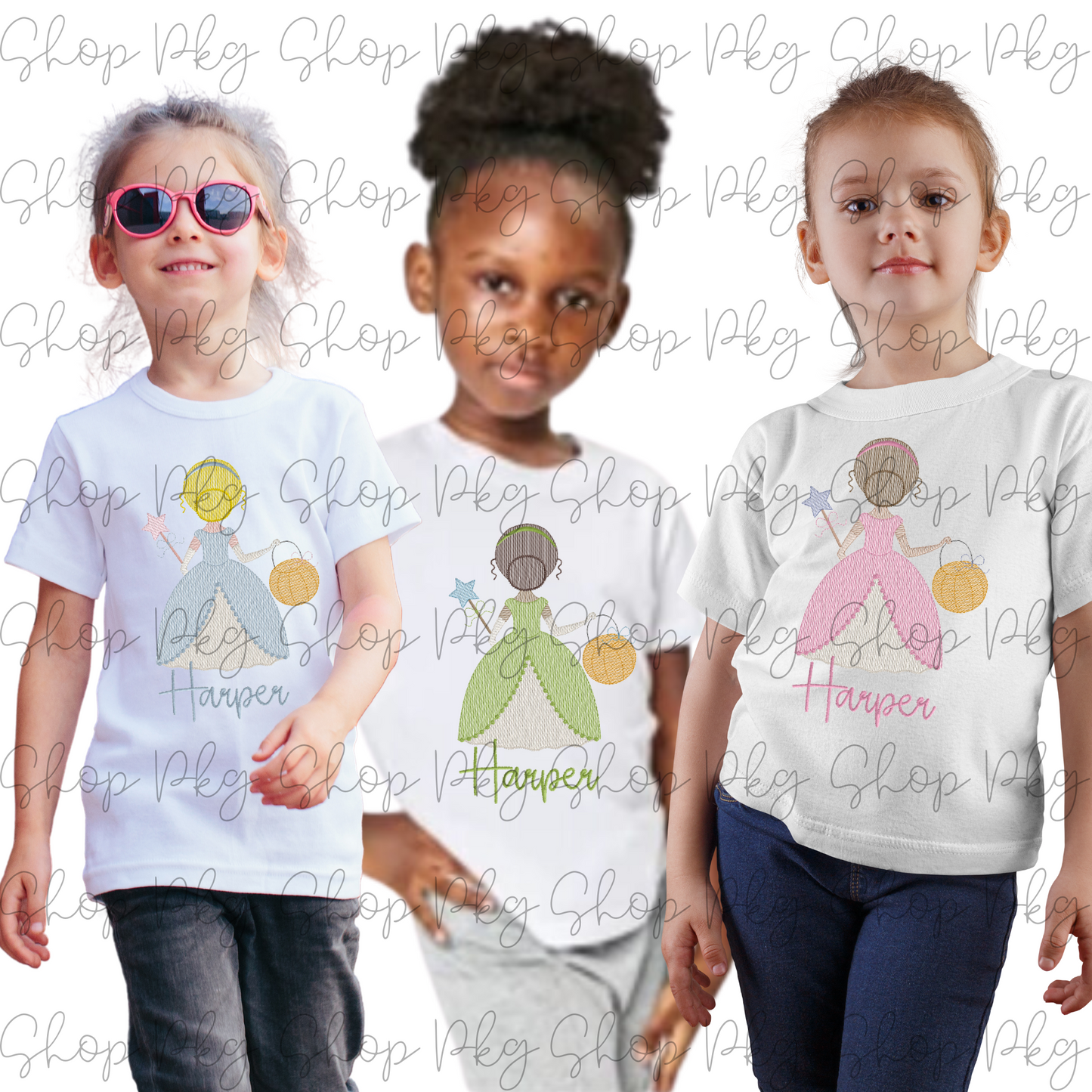 Princess Halloween Trick or Treating Embroidery