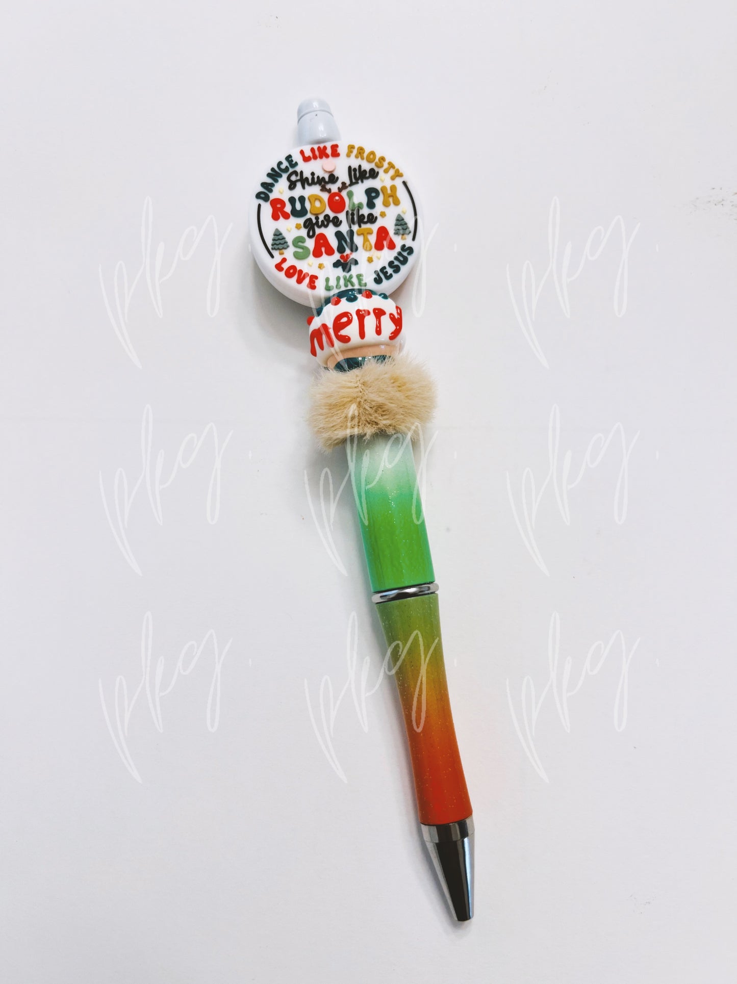 Dance Like Rudolph Love Like Jesus Handmade Beadable Pen