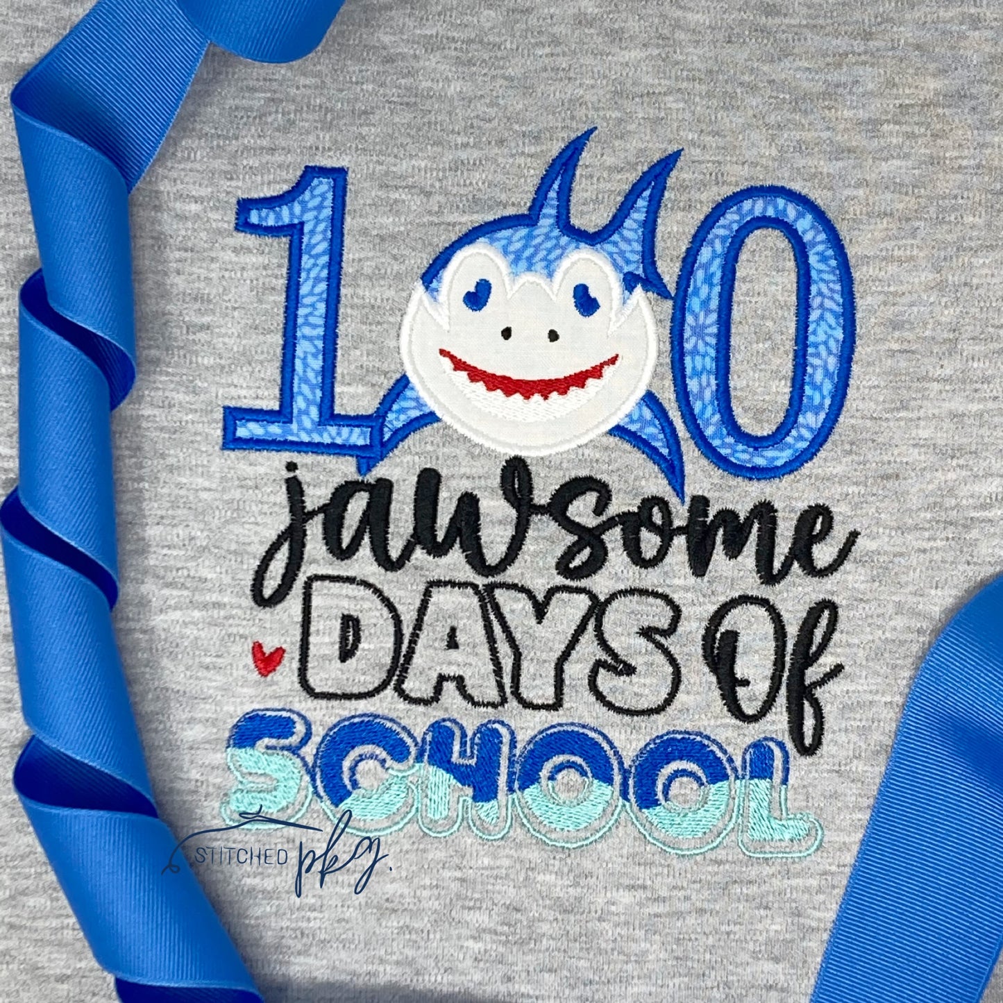 100 Jawsome Days of School Applique