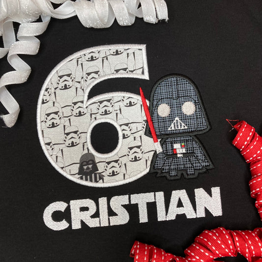 Space Vader Birthday Applique
