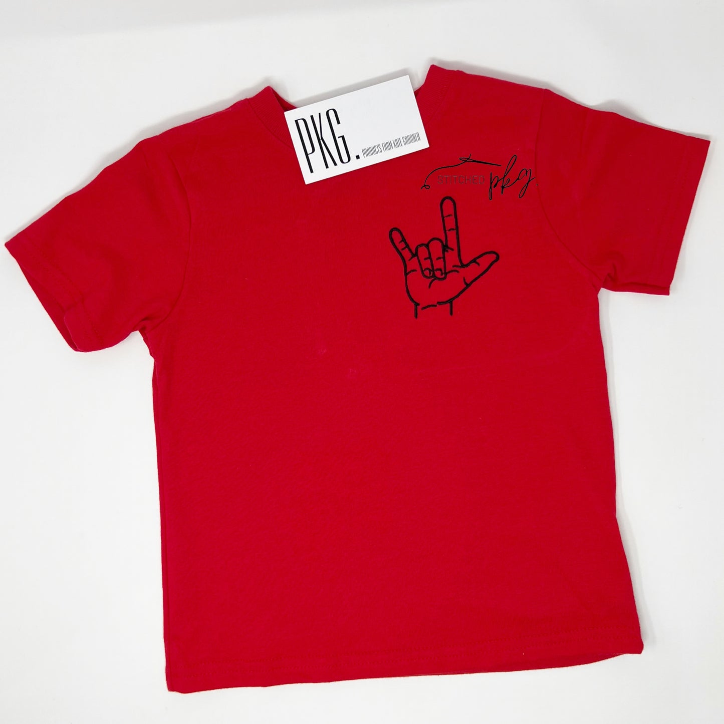 ASL I Love You Hand Signal Embroidery