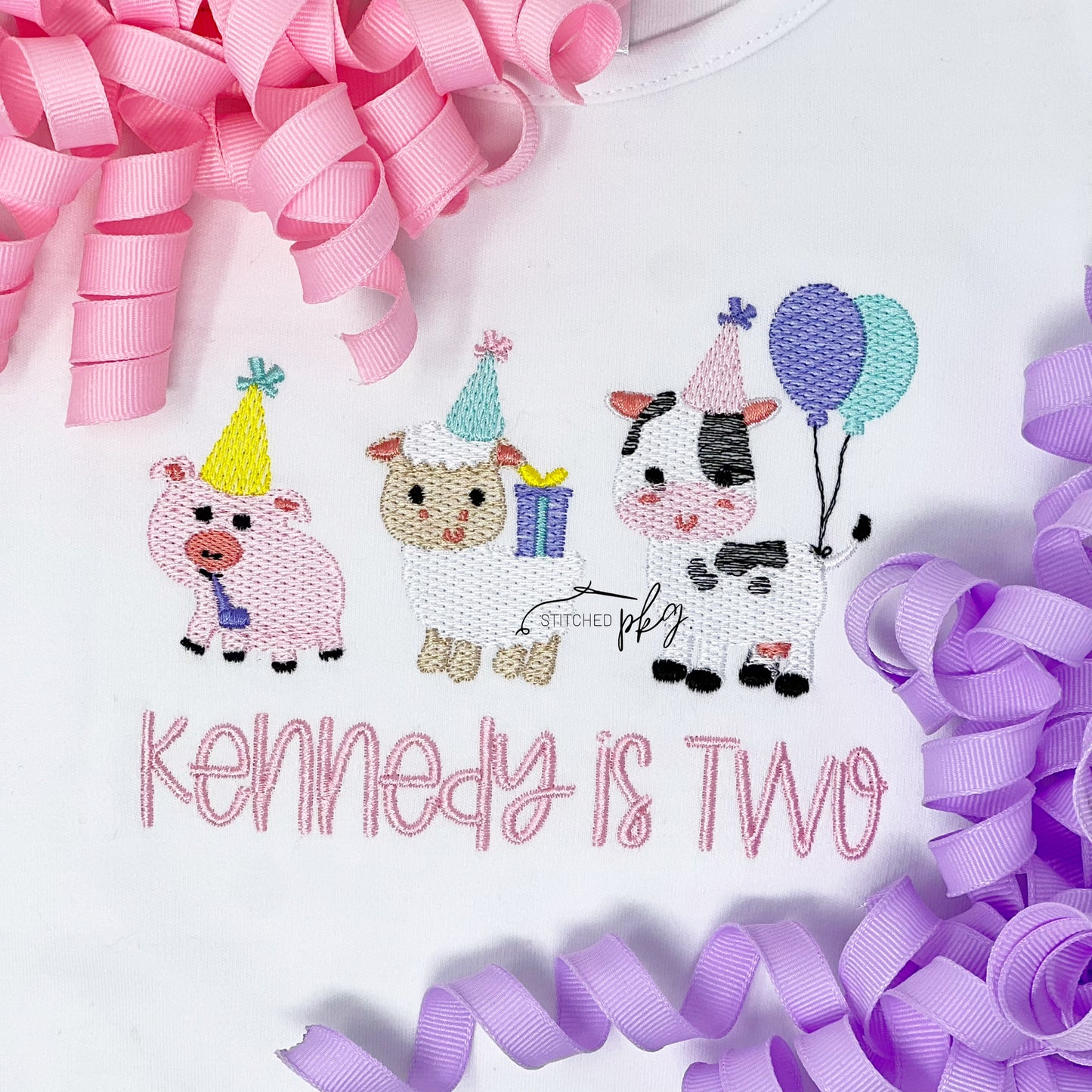 Oink Baa Moo Birthday Embroidery