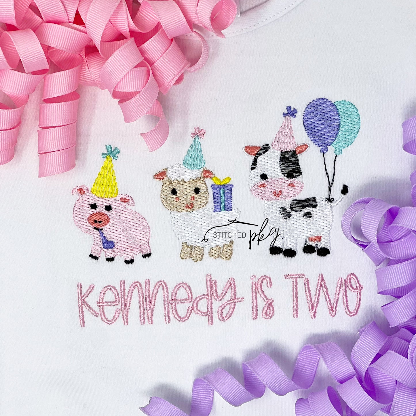 Oink Baa Moo Birthday Embroidery