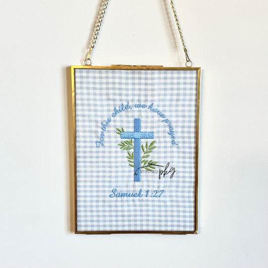 For This Child Gingham Nursery Wall Decor
