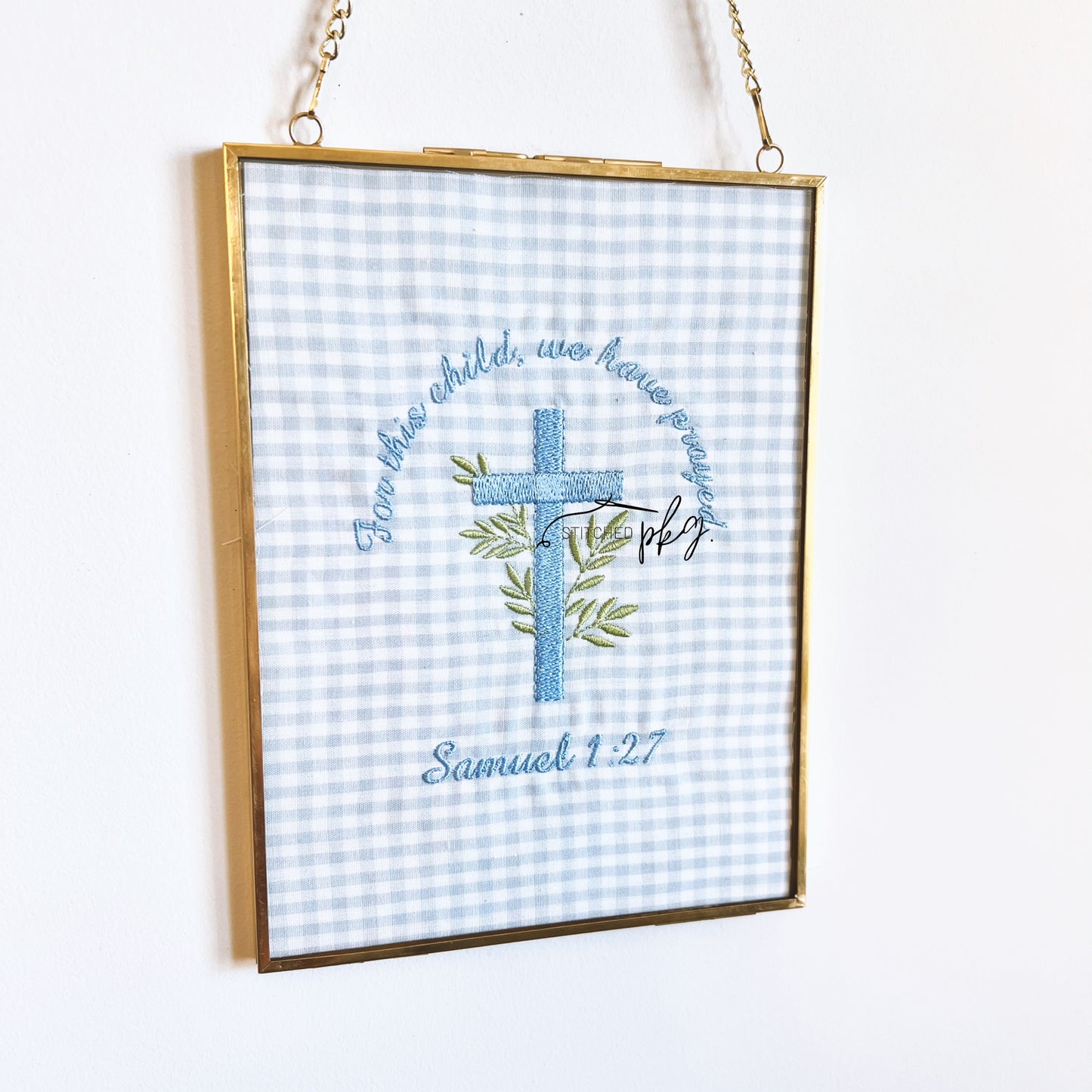 For This Child Gingham Nursery Wall Decor