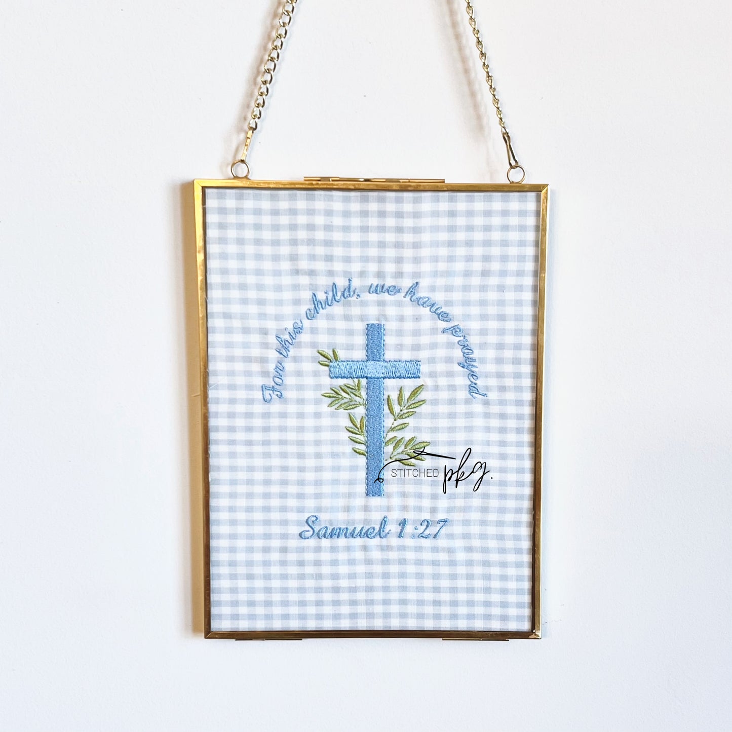 For This Child Gingham Nursery Wall Decor