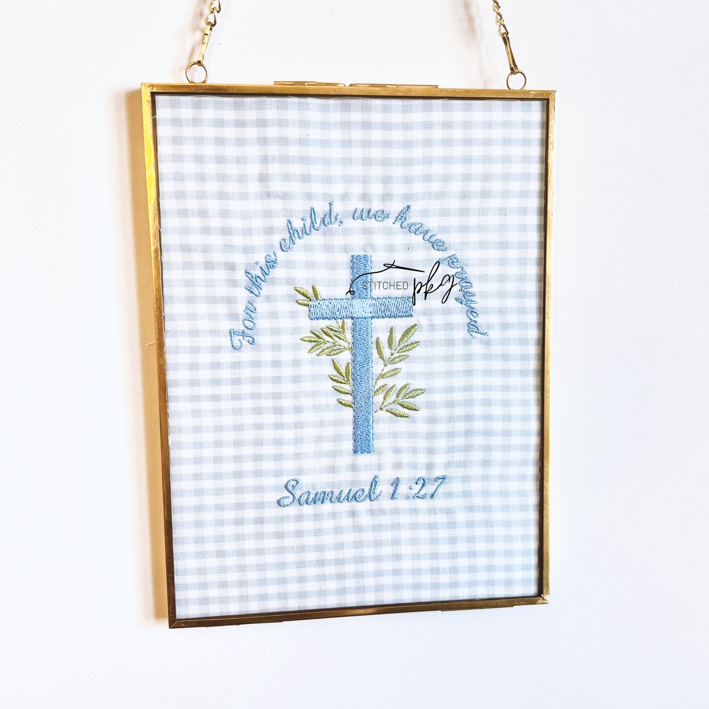 For This Child Gingham Nursery Wall Decor