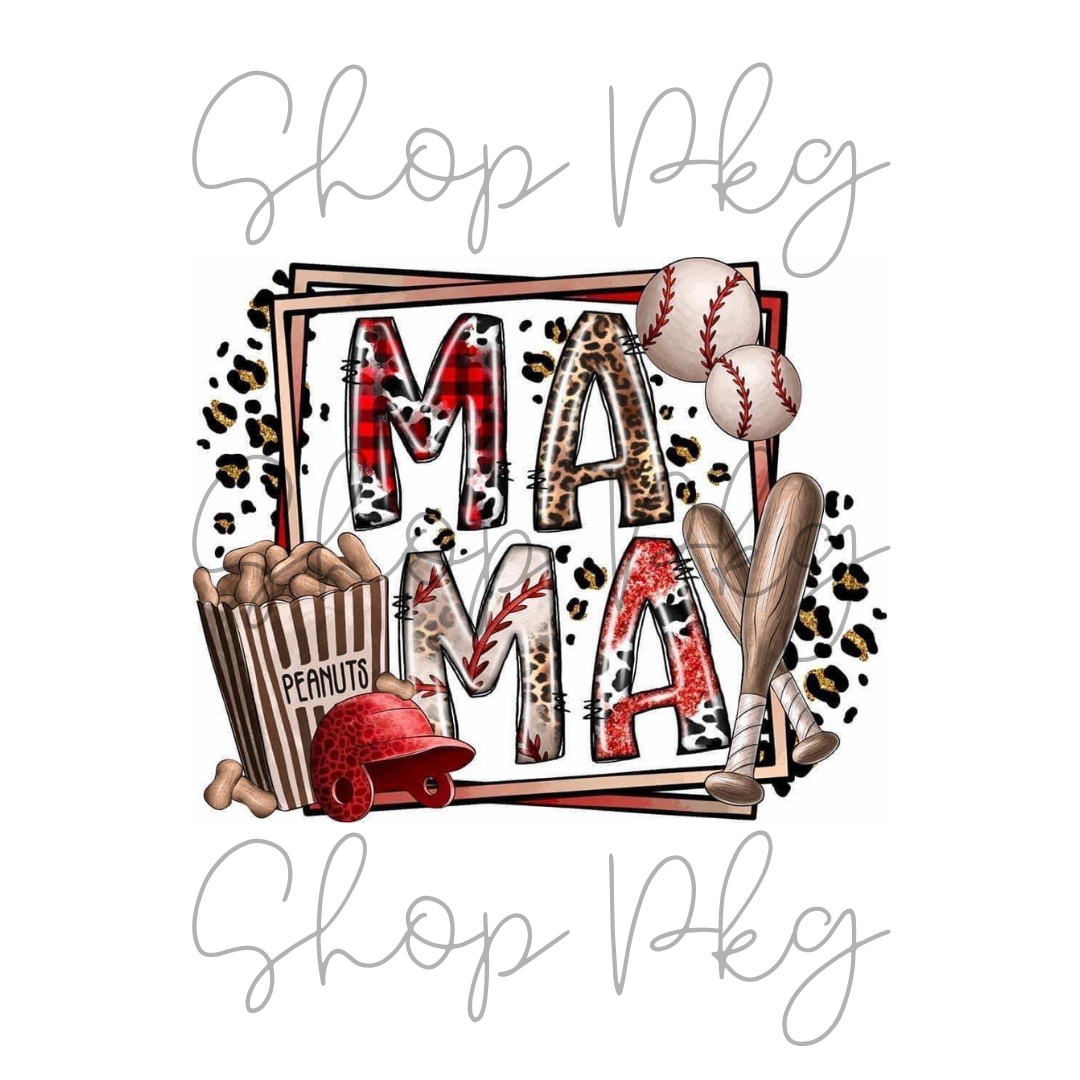 MAMA Vintage Drawn Baseball Square