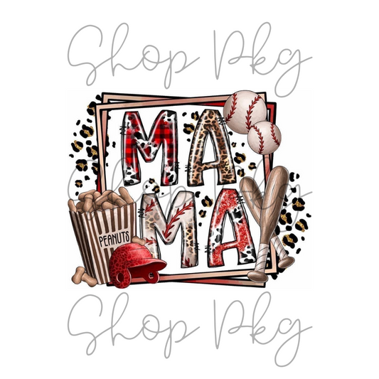 MAMA Vintage Drawn Baseball Square