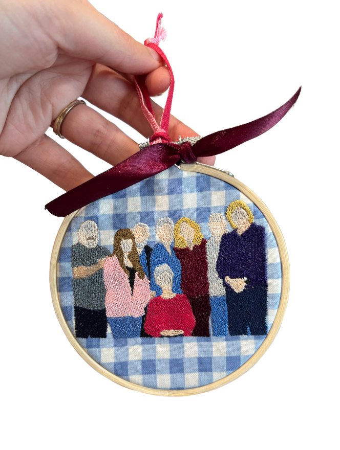 Custom Outline Hoop Christmas Ornament