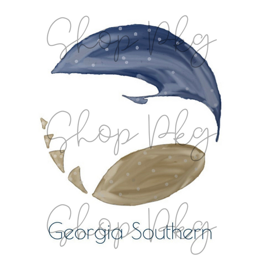 Watercolor Georgia Southern Eagle
