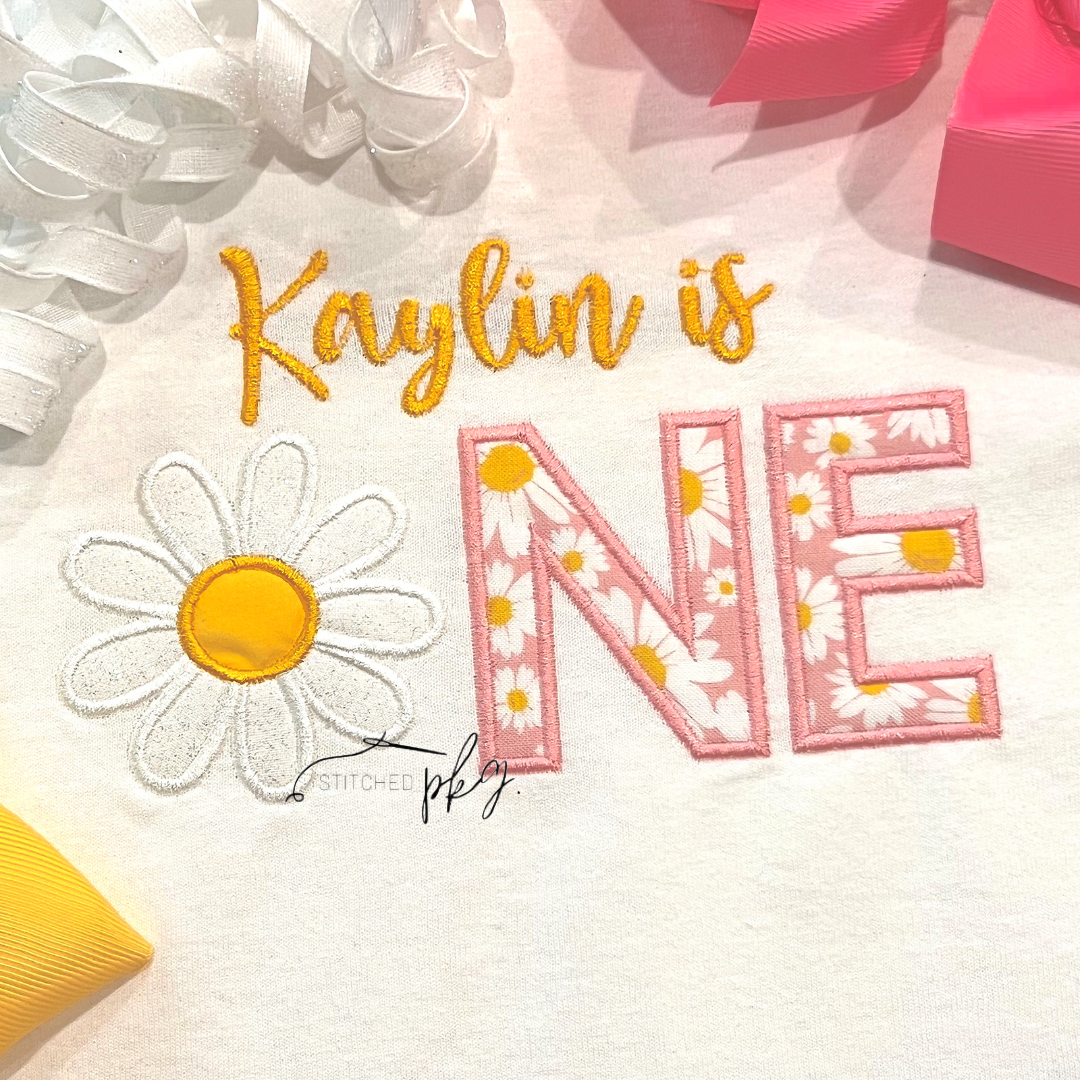 Daisy ONE Personalized Birthday Applique