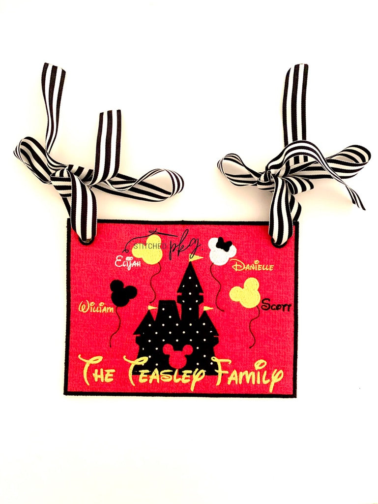 CUSTOM Mouse Castle Stroller Tag