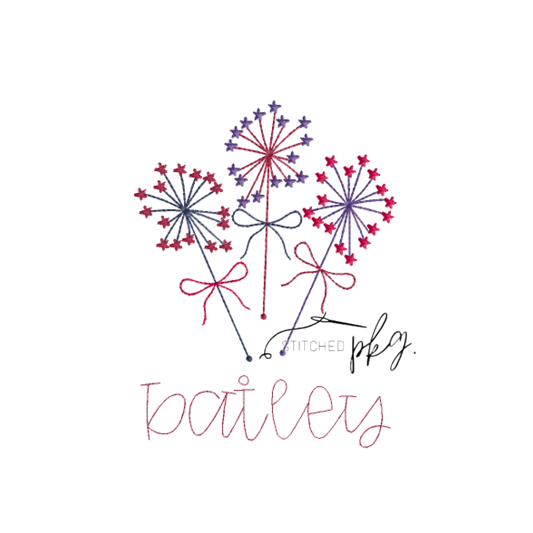 Freedom Sparklers Embroidery