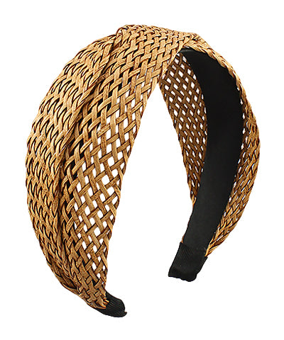 Light Brown Rattan Mesh Headband