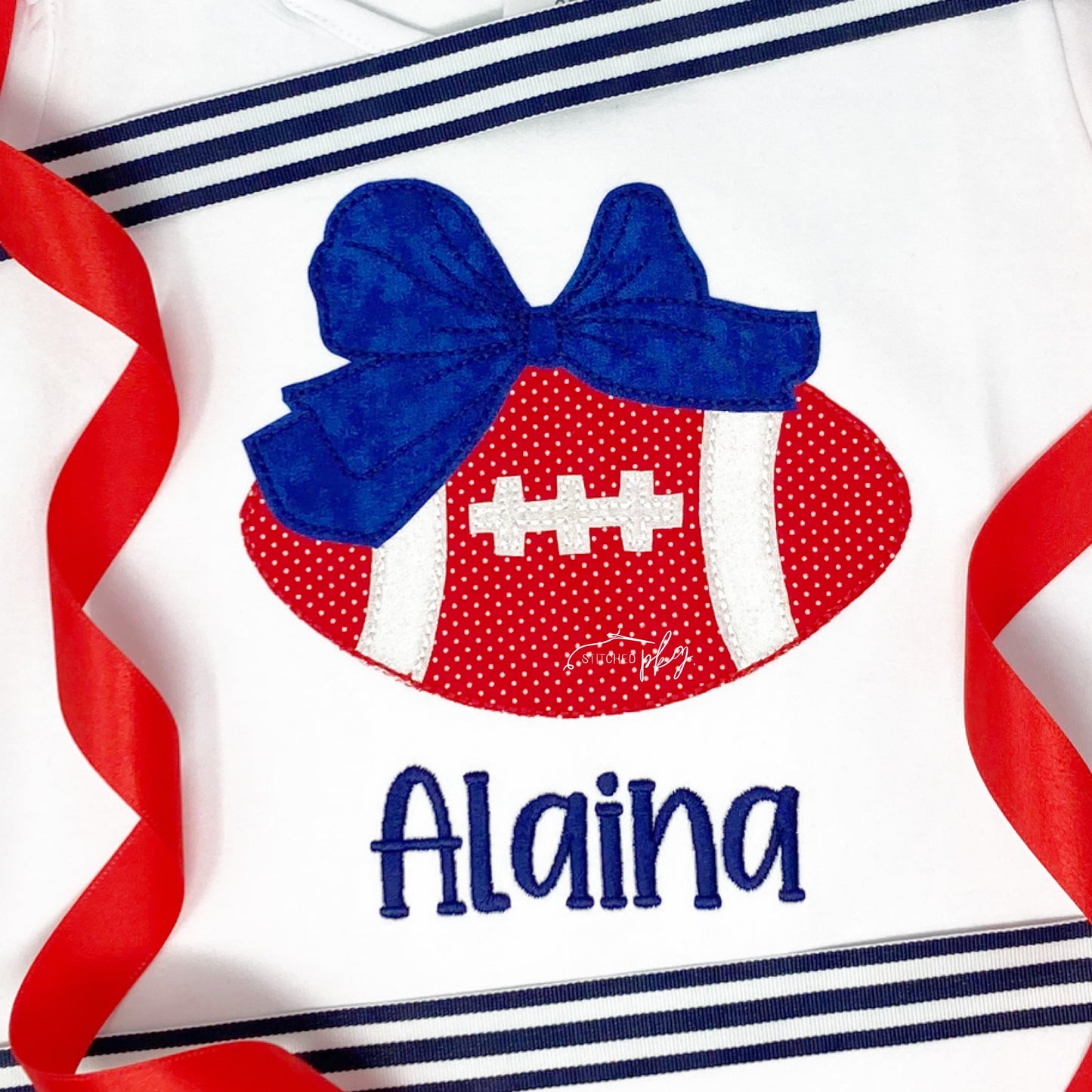 Football with Bow Applique
