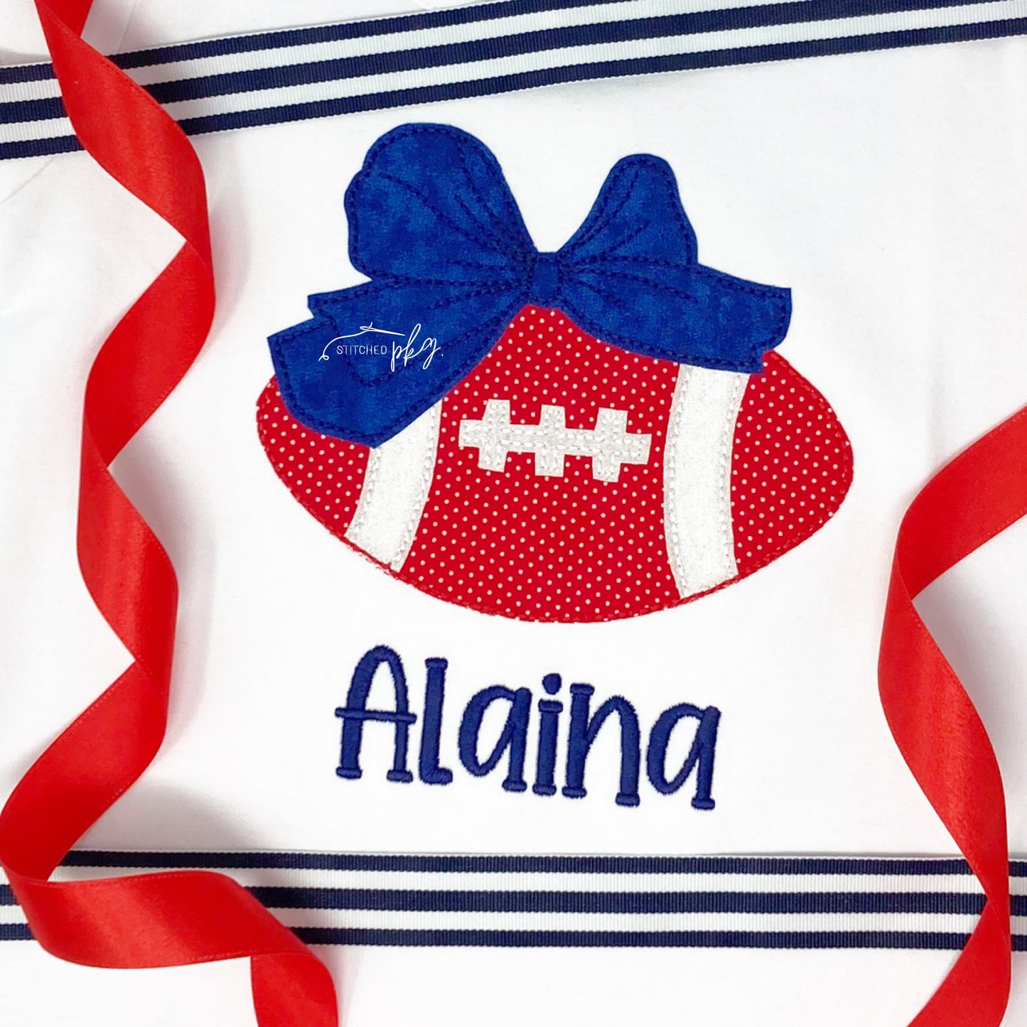 Football with Bow Applique