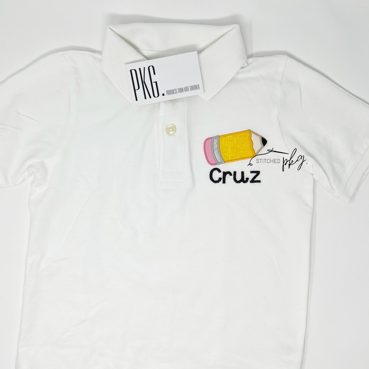 Pencil Left Chest Applique Polo