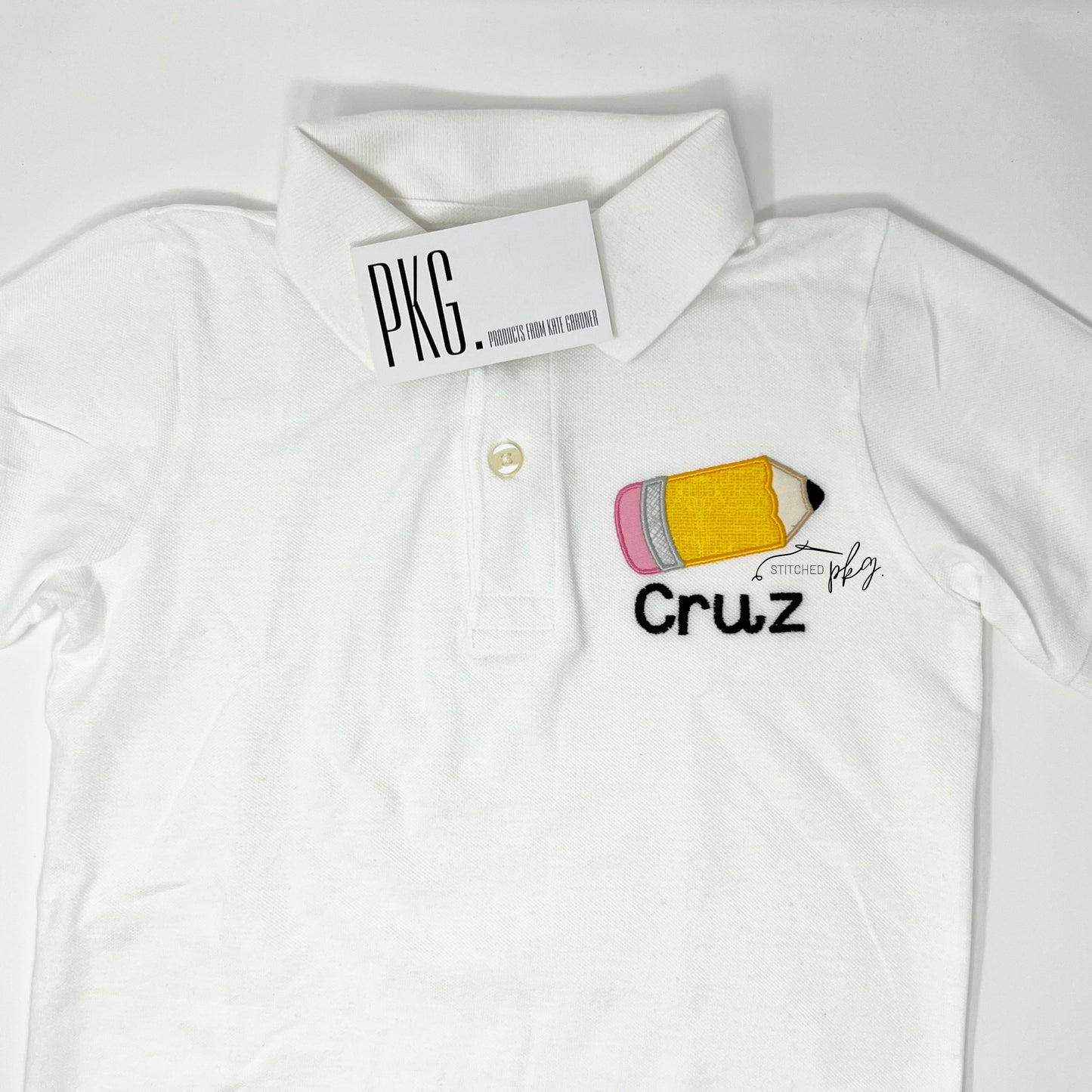 Pencil Left Chest Applique Polo