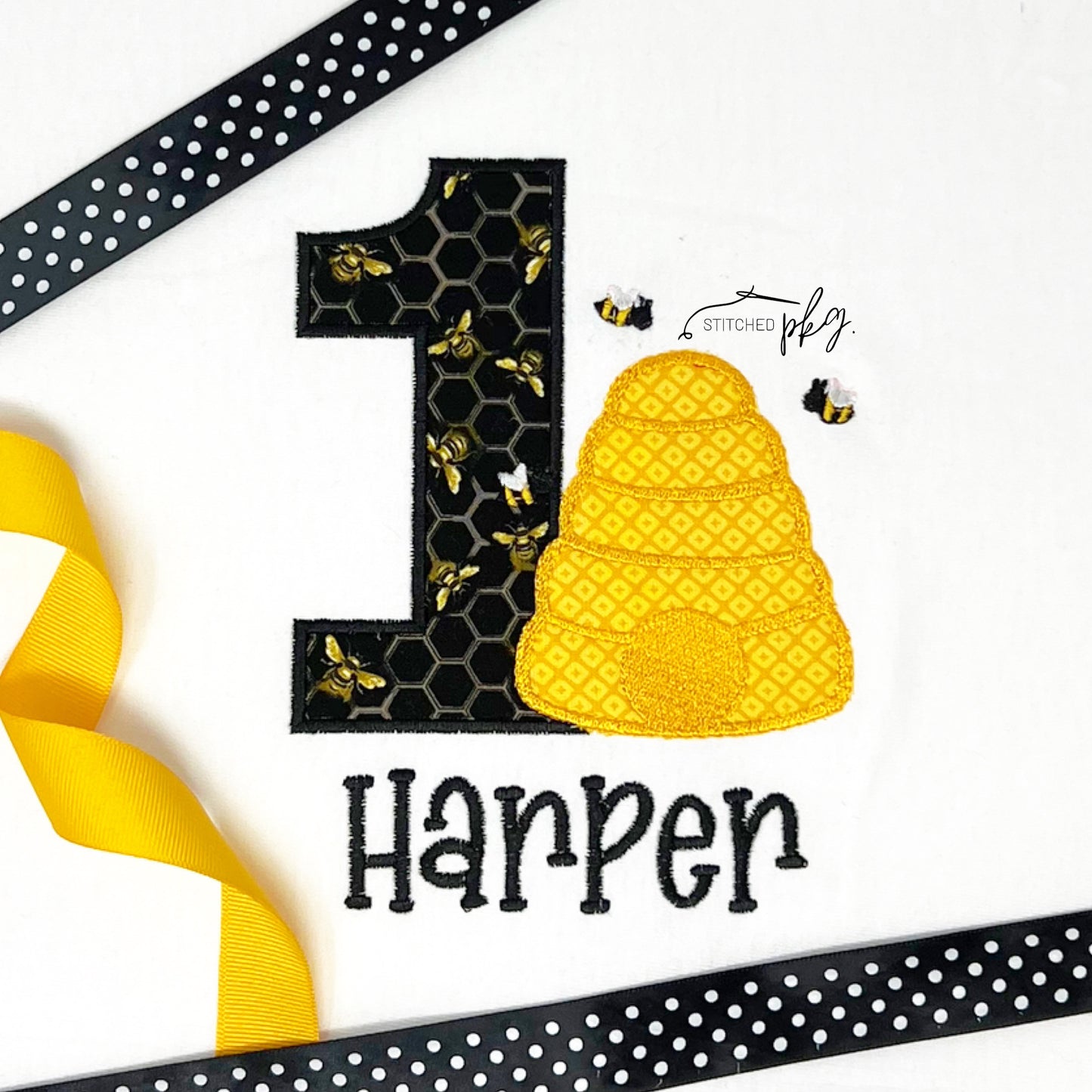 Bee Birthday Age Applique