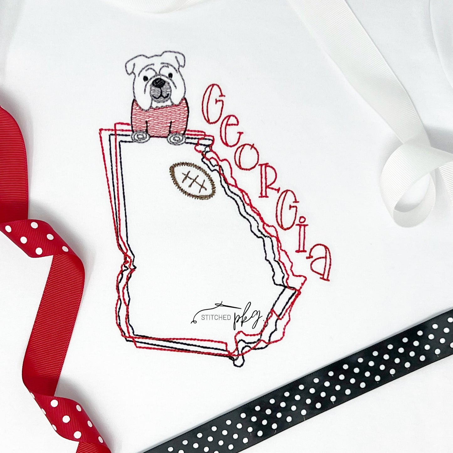 State of Georgia Football Bulldog Embroidery