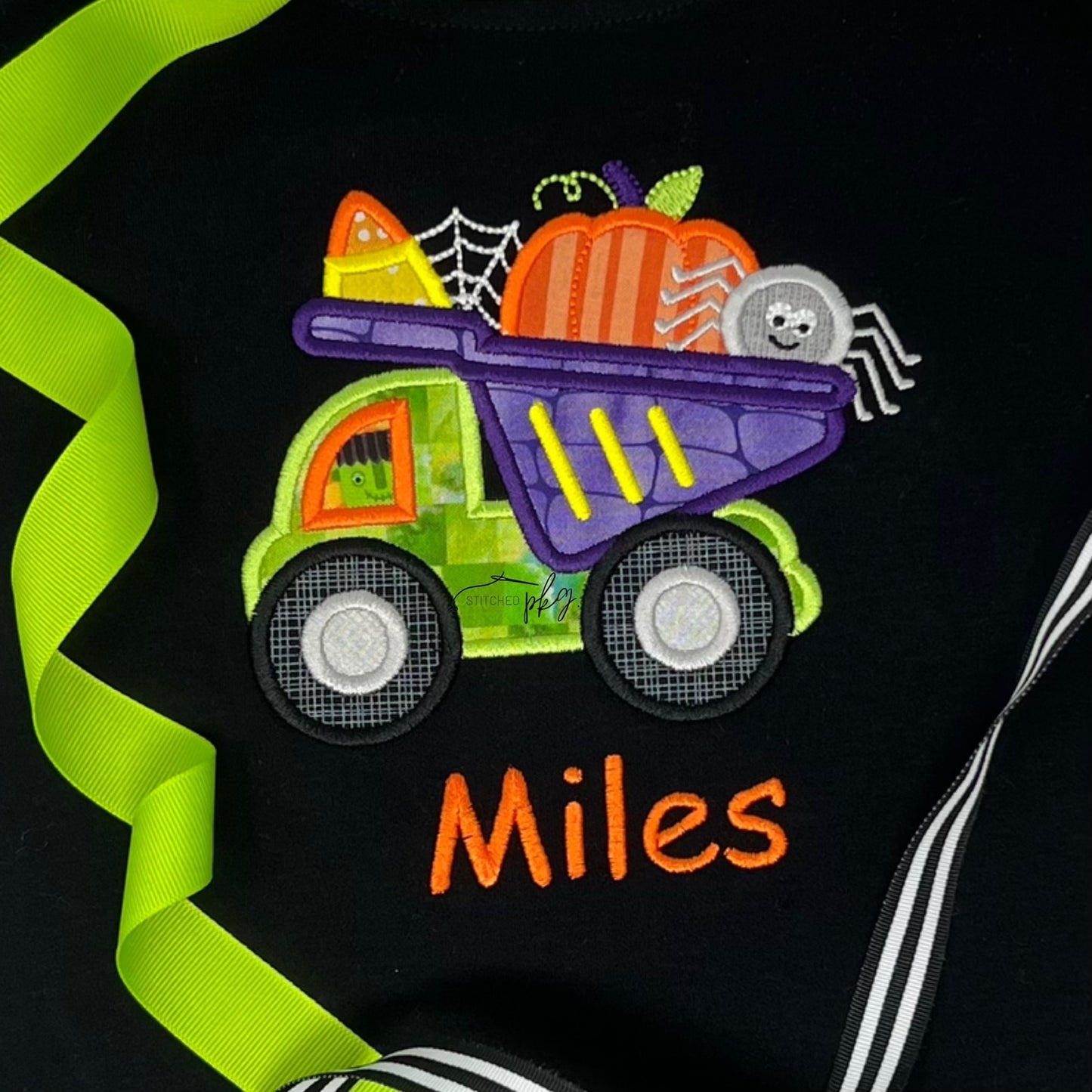 Dump Truck Halloween Applique