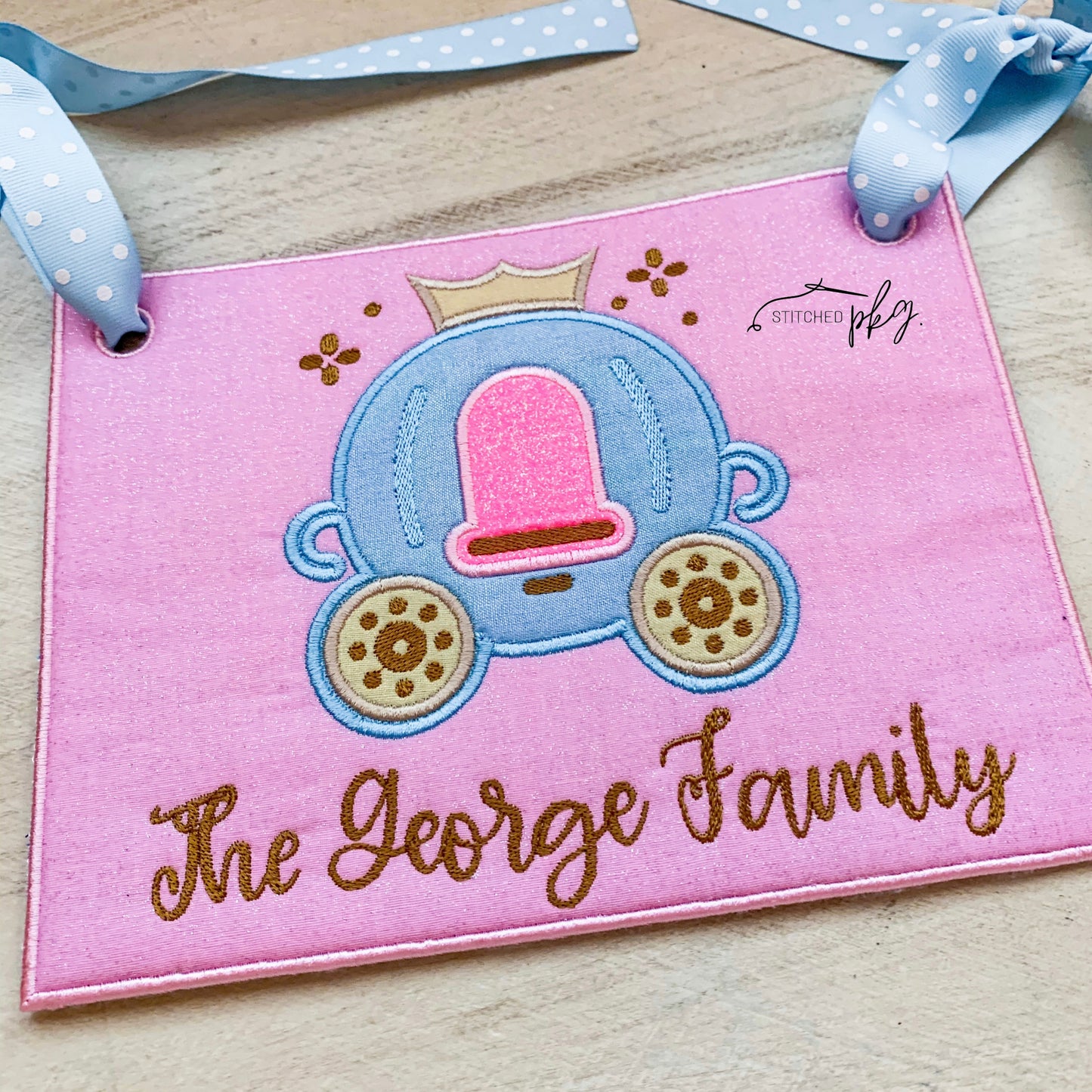 Princess Carriage Applique Stroller Spotter Tag