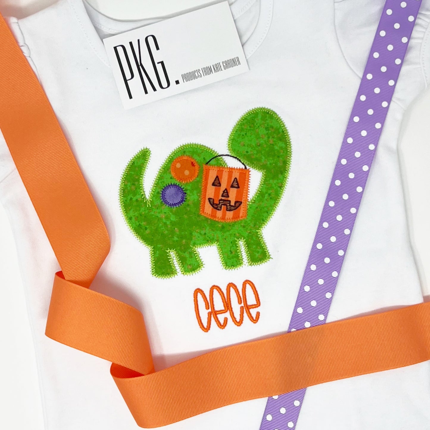 Trick or Treat Dinosaur Applique