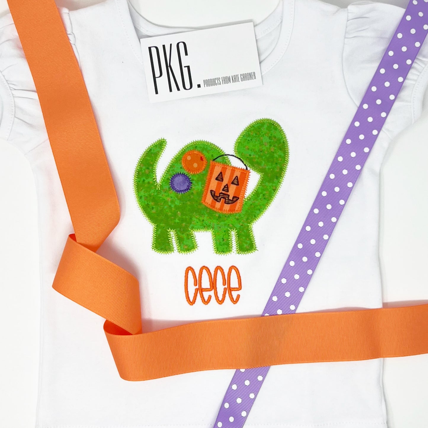 Trick or Treat Dinosaur Applique