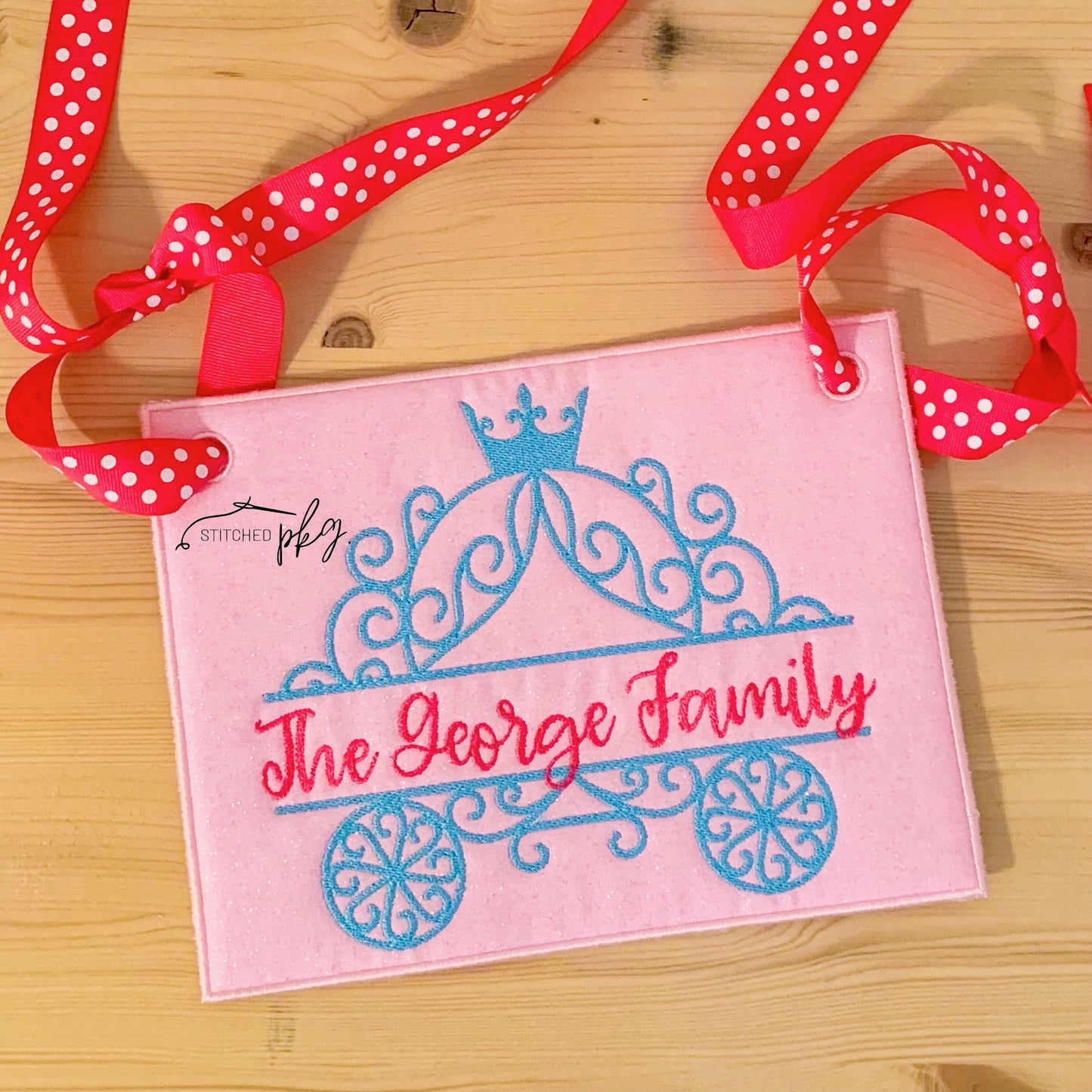 Princess Carriage Embroidered Stroller Spotter Tag