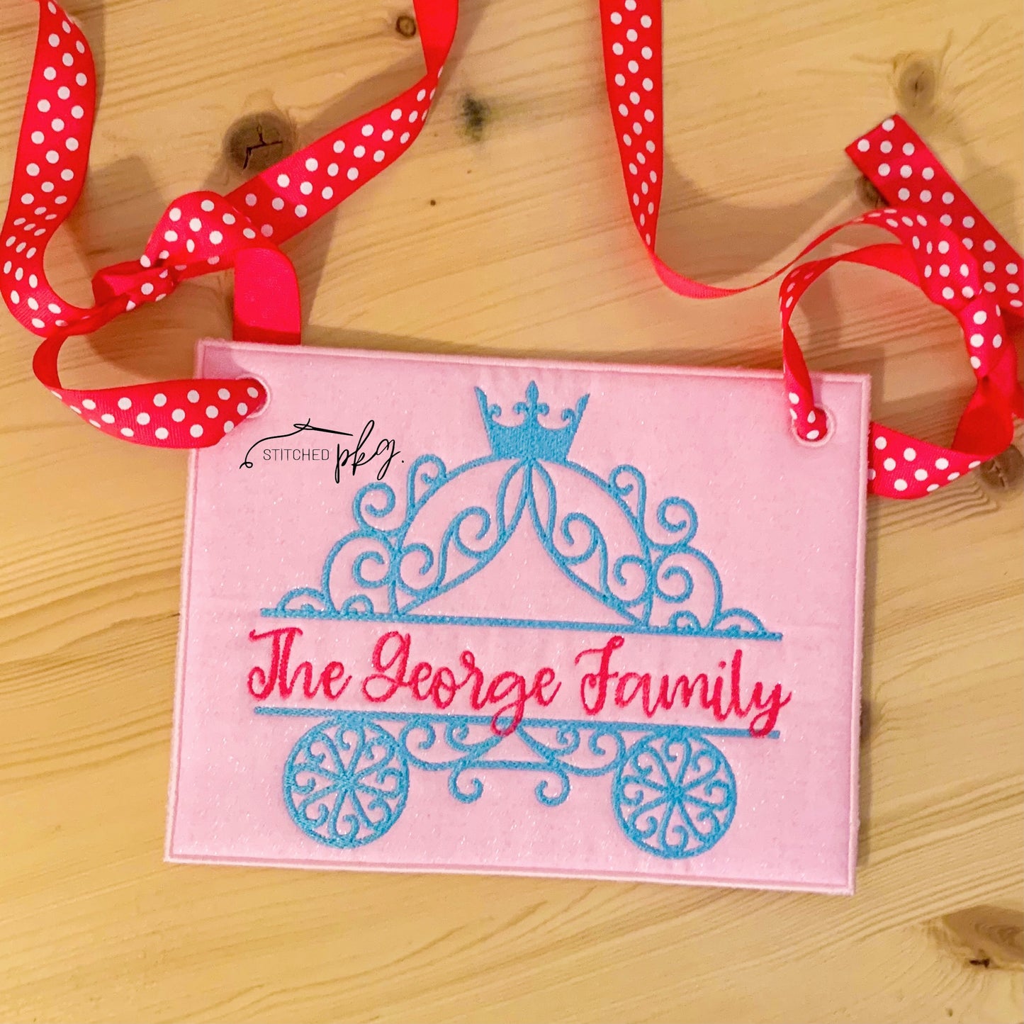 Princess Carriage Embroidered Stroller Spotter Tag