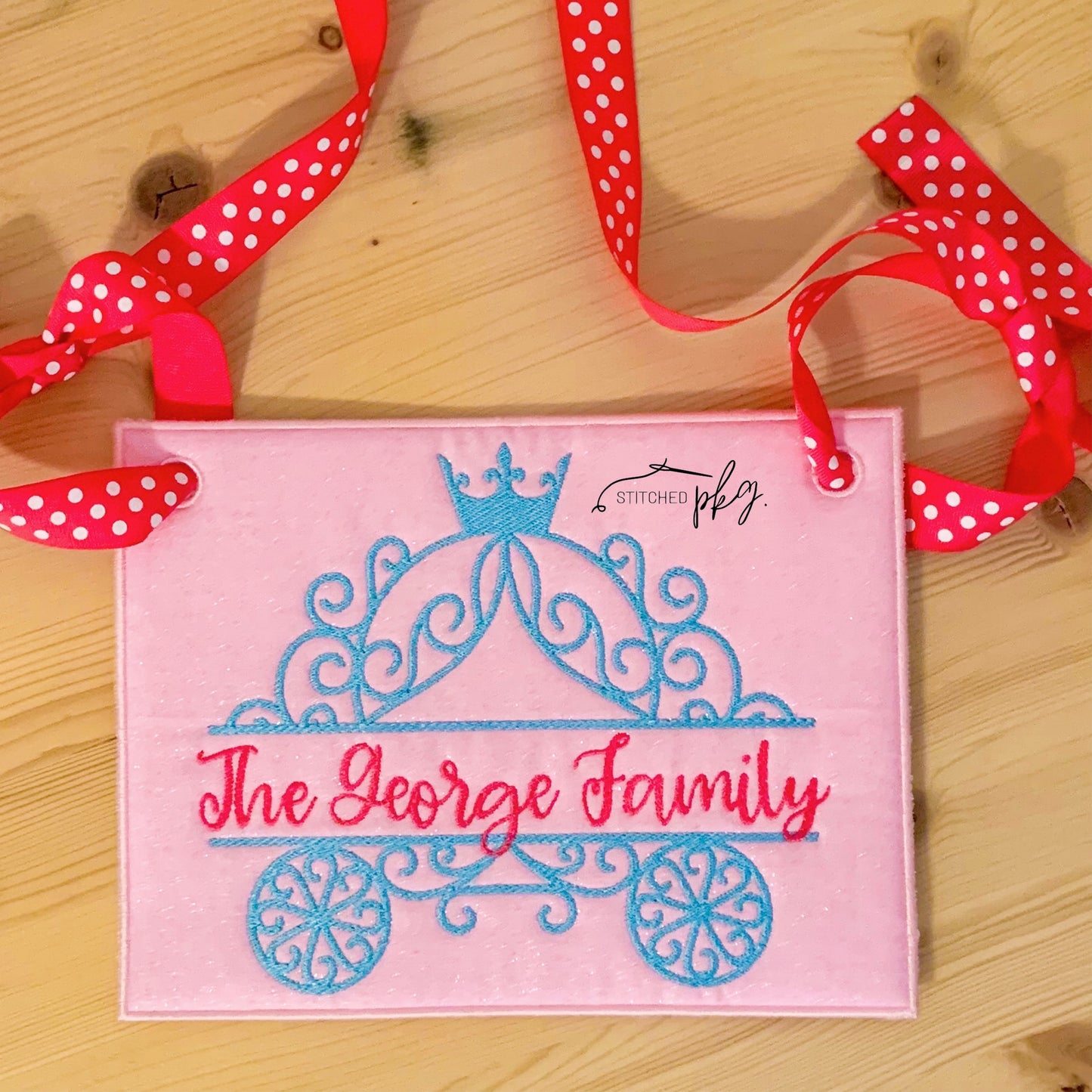 Princess Carriage Embroidered Stroller Spotter Tag