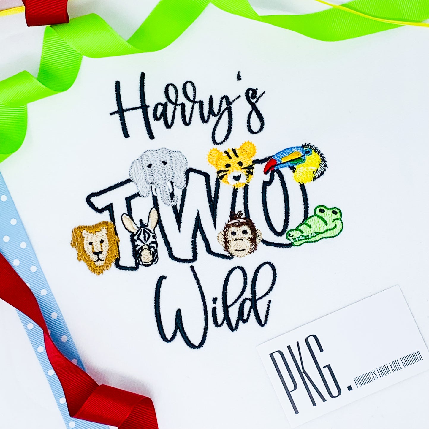 Personalized Two Wild Birthday Embroidery