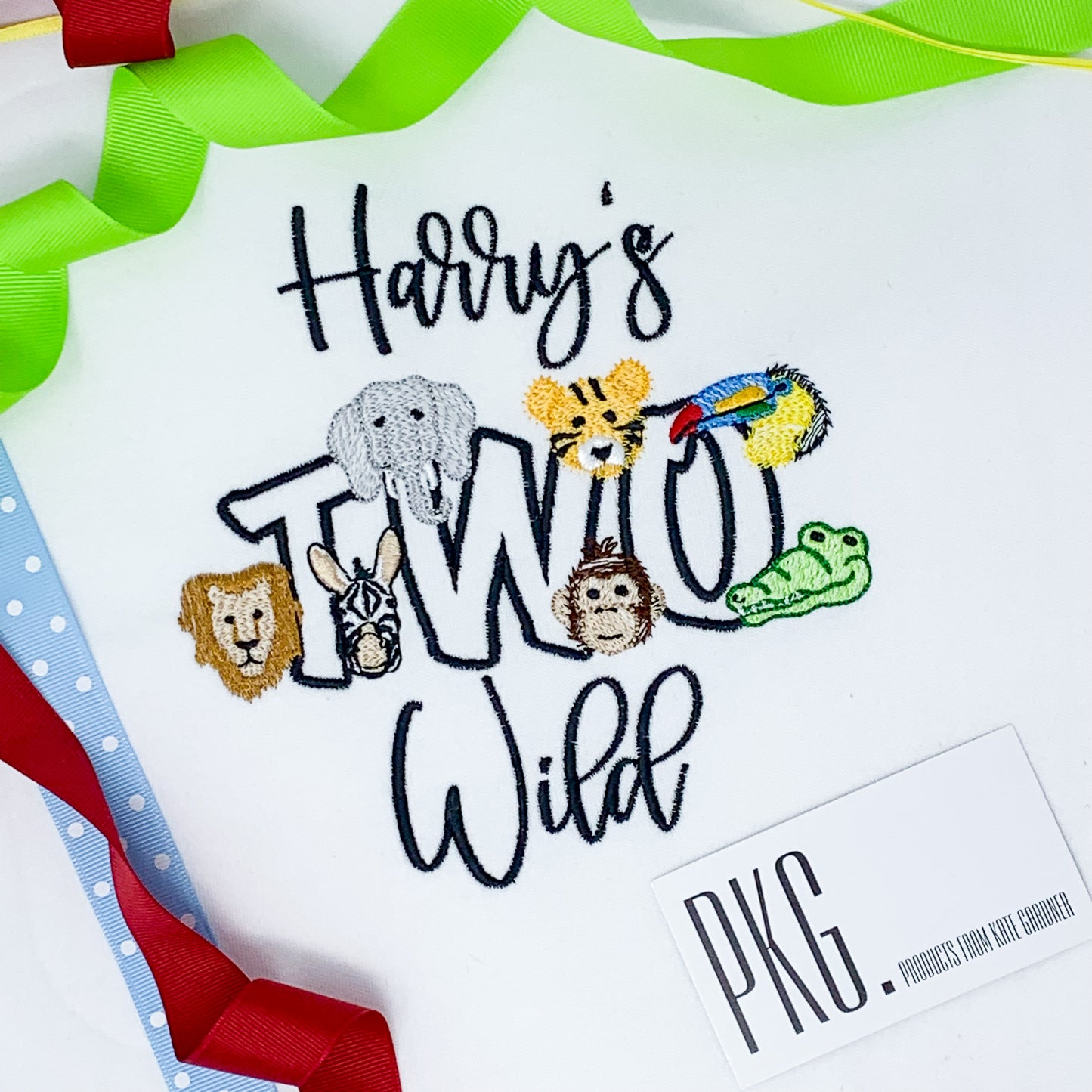 Personalized Two Wild Birthday Embroidery