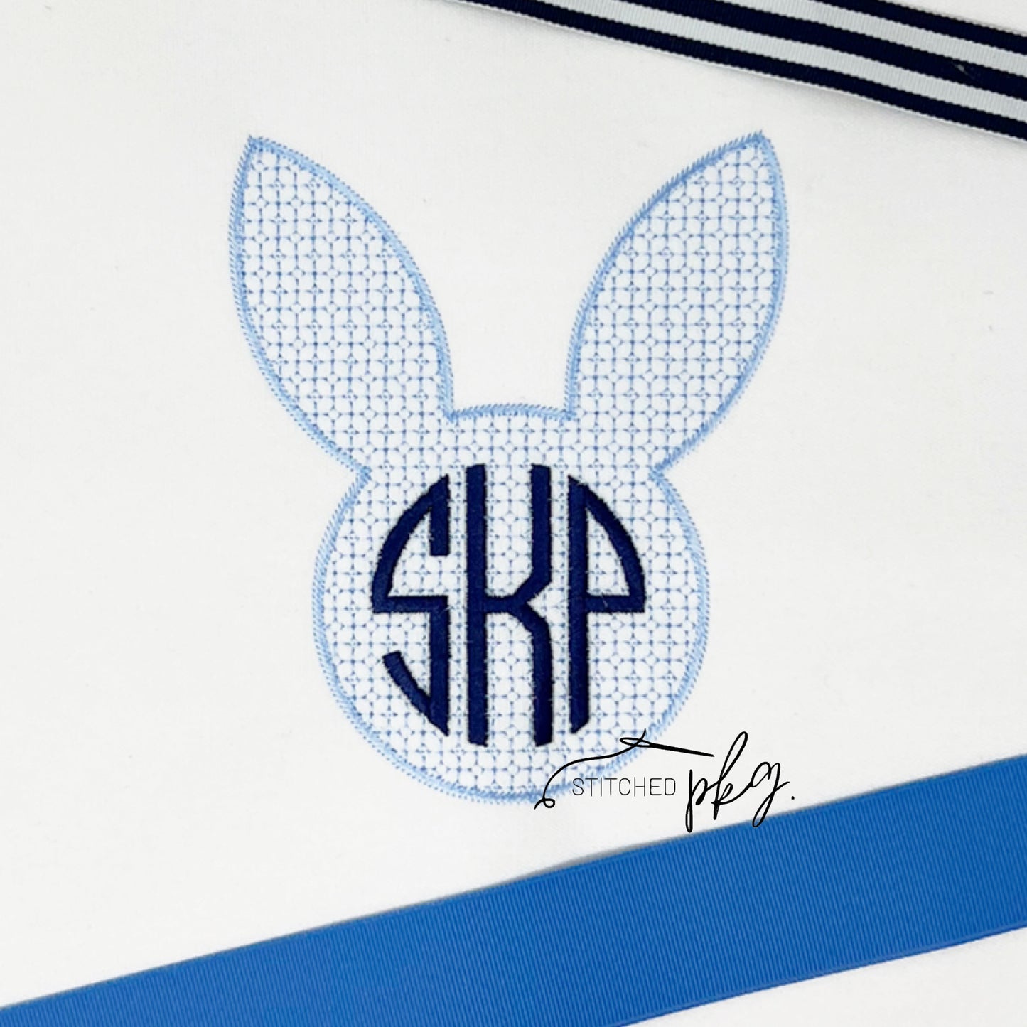 Boy Monogram Bunny Silhouette Embroidery