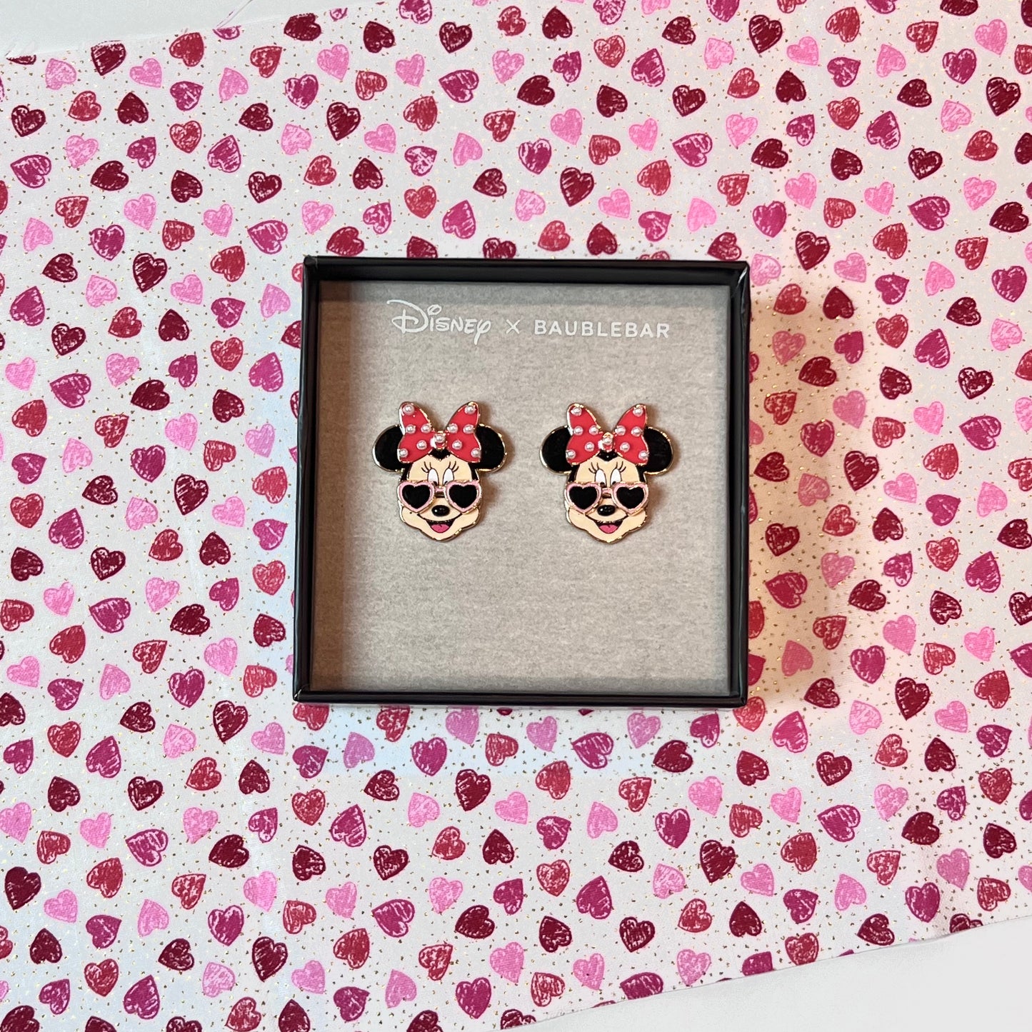 Minnie Mouse Heart Sunglasses Drop Earrings