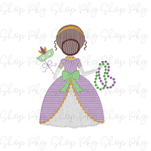 Load image into Gallery viewer, Embroidered Mardi Gras Princess
